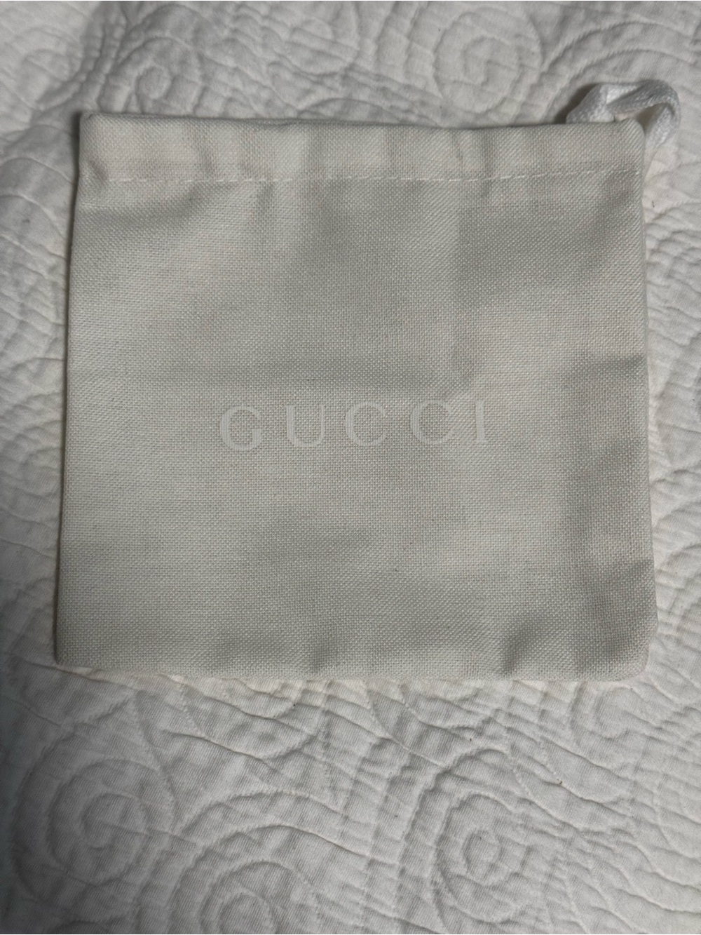 Gucci Off-White Canvas Dust Pouch with Logo!